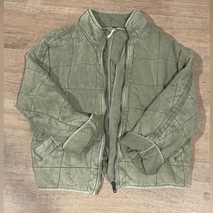 Free People Dolman Quilted Green Jacket